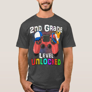 T-shirt Level Up To 2nd Grade Back to School Video Game Bo