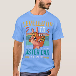 T-shirt Leveled To Foster Papa 2022 Nouveau parent Gamer