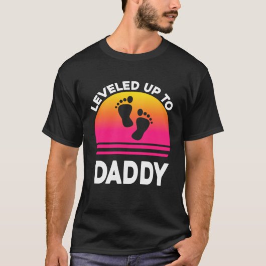 T-shirt Leveled Up to Daddy Soon to be Dad Father (Devant)