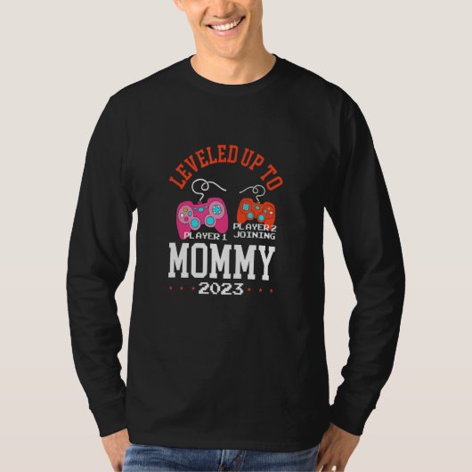 T-shirt Leveled Up To Mommy 2023  Soon To Be Mom 2023 Best (Devant)