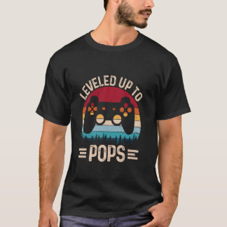 T-shirt Leveled Up To Pops Video Game  For Father's Day Ga