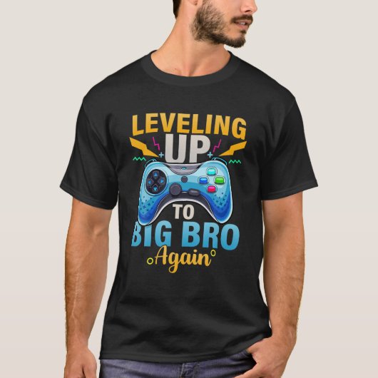 T-shirt Leveling Jusqu'À Big Bro Encore Gamer Boy Big Brot (Devant)