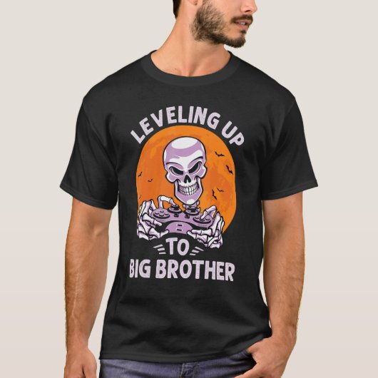 T-shirt Leveling jusqu'à Big Brother Gamer Gaming Skeleton (Devant)