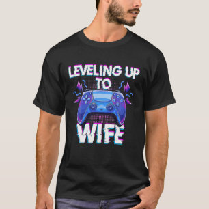 T-shirt Leveling Jusqu'À La Femme Mariage Gamer Femme Fian