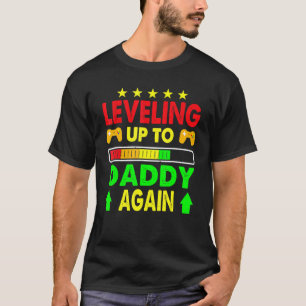 T-shirt Leveling Jusqu'À Papa De Nouveau Gamer Attendu Nou