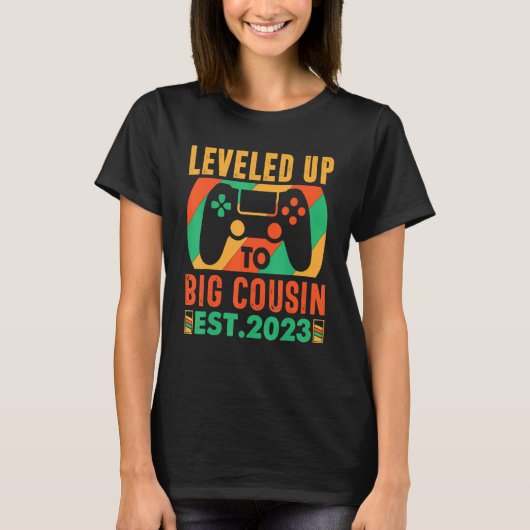 T-shirt Leveling To Big Cousin 2023 Grossesse De Jeux Et (Devant)
