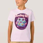 T-shirt Leveling Up ! Contrôleur de jeu Kawaii Tee (Devant)