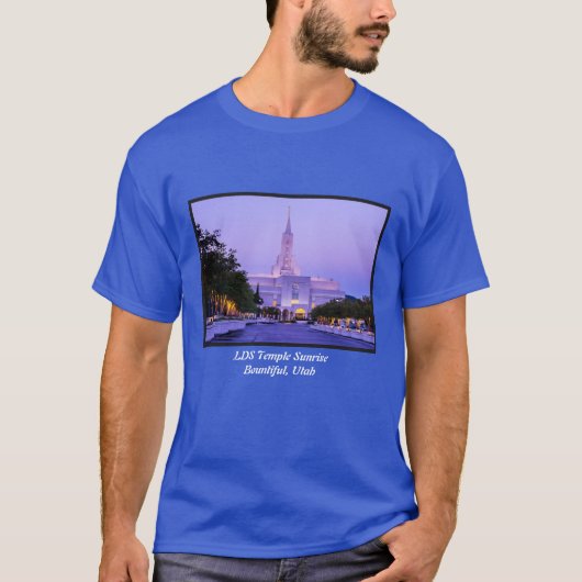 T-shirt Lever de soleil abondant de temple mormon de LDS - (Devant)