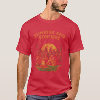 T-shirt Lever de soleil et feux de camp Camping été Camper