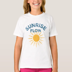 T-shirt Lever de soleil Flow Retro Graphique Soleil Tee-