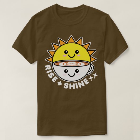 T-shirt Lever et briller soleil et café (Design devant)