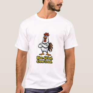 T-shirt Lever Moudre Corbeau Fort Coq – Inspirant Drôle