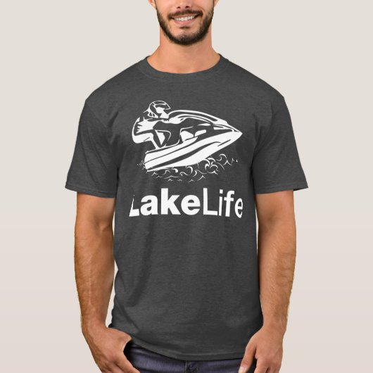 T-shirt Levez-vous Jet Ski Lake Life 2Stroke (Devant)