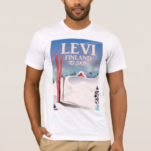 T-shirt Levi, Finlande affiche de voyage en ski