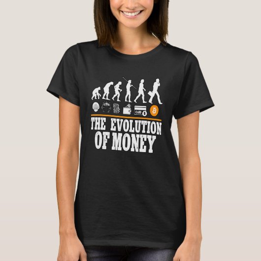 T-shirt L'Évolution De L'Argent Cypto Bitcoin Blockchain (Devant)