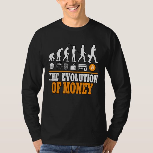 T-shirt L'Évolution De L'Argent Cypto Bitcoin Blockchain 1 (Devant)