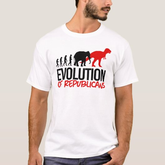 T-shirt L'évolution des républicains dans les dinosaures (Devant)