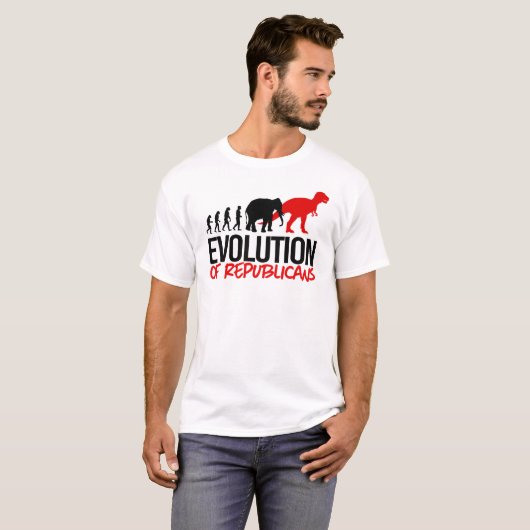 T-shirt L'évolution des républicains dans les dinosaures (Devant entier)