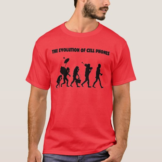 T-shirt L'évolution des téléphones portables (Devant)