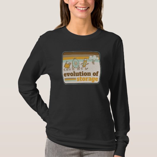 T-shirt L'évolution du stockage Ordinateur rétro (Devant)