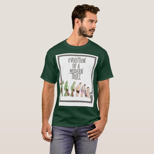 T-shirt L'évolution du troll moderne (Devant entier)