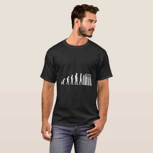 T-shirt L'Évolution Humaine Devient Code-Barres Industrial (Devant entier)