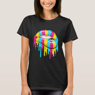 T-shirt Lèvres à goutte Bite Pansexual Pan Pride Mois Lgbt