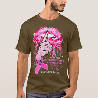 T-shirt Lèvres à goutte rose Ruban Sensibilisation au canc