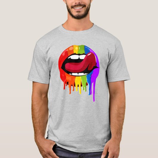 T-SHIRT LÈVRES ARC-EN-CIEL (Devant)