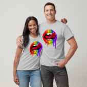 T-SHIRT LÈVRES ARC-EN-CIEL (Unisexe)