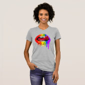 T-SHIRT LÈVRES ARC-EN-CIEL (Devant entier)