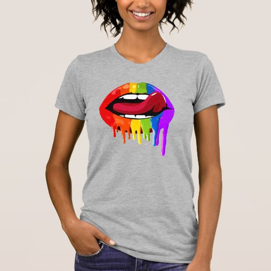 T-SHIRT LÈVRES ARC-EN-CIEL (Devant)