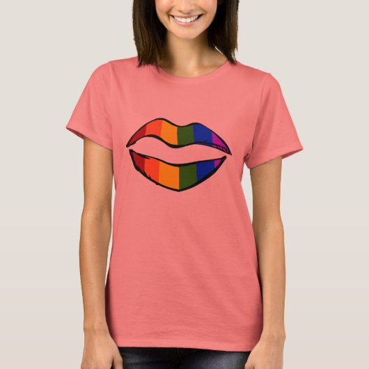 T-shirt Lèvres arc-en-ciel (Devant)
