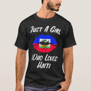 T-shirt Lèvres Bouche Aimer Haïti Drapeau Haïti
