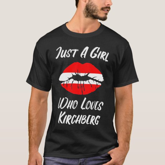 T-shirt Lèvres Bouche Amour Autriche Drapeau Kirchberg (Devant)