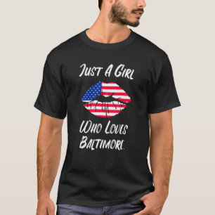 T-shirt Lèvres bouche amour drapeau américain Baltimore