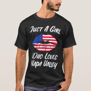 T-shirt Lèvres Bouche Amour Drapeau Américain Napa Valley