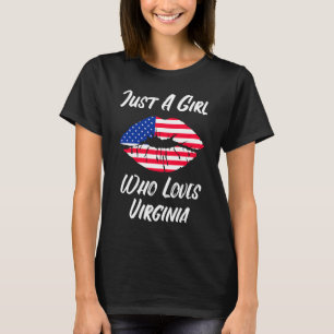 T-shirt Lèvres Bouche Amour Drapeau Américain Virginie