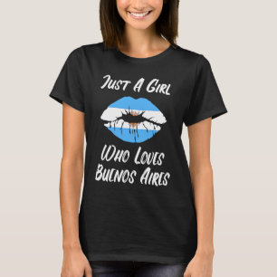 T-shirt Lèvres Bouche Amour Drapeau Argentin Buenos Aires