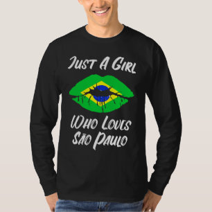 T-shirt Lèvres Bouche Amour Drapeau Brésilien São Paulo
