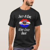 T-shirt Lèvres Bouche Amour Drapeau Croate Brac (Devant)
