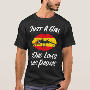 T-shirt Lèvres Bouche Amour drapeau espagnol Las Palmas