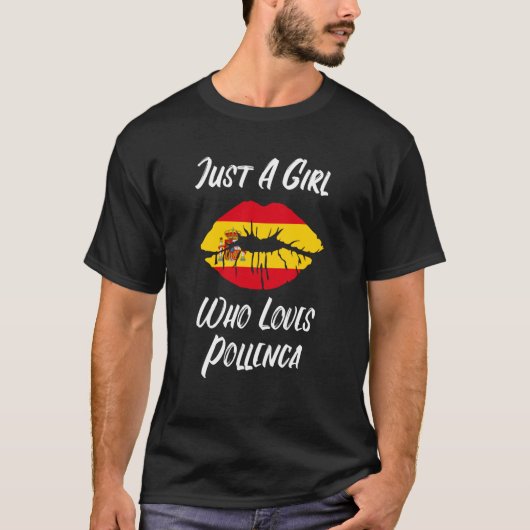 T-shirt Lèvres Bouche Amour Drapeau Espagnol Pollenca (Devant)