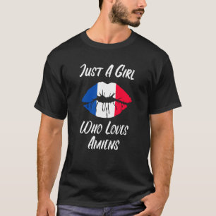 T-shirt Lèvres Bouche Amour Drapeau Français Amiens