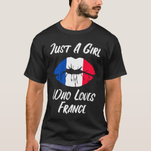 T-shirt Lèvres Bouche Amour Drapeau Français France