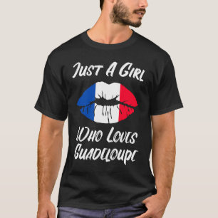 T-shirt Lèvres Bouche Amour Drapeau Français Guadeloupe