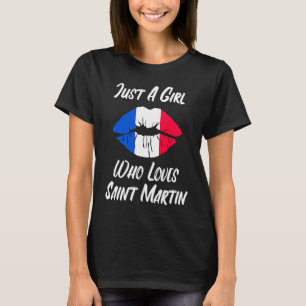 T-shirt Lèvres Bouche Amour Drapeau Français Saint Martin