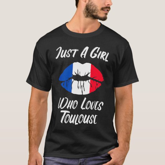 T-shirt Lèvres Bouche Amour Drapeau Français Toulouse (Devant)