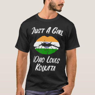T-shirt Lèvres Bouche Amour Drapeau Indien Calcutta