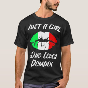 T-shirt Lèvres Bouche Amour Drapeau Italien Pompei